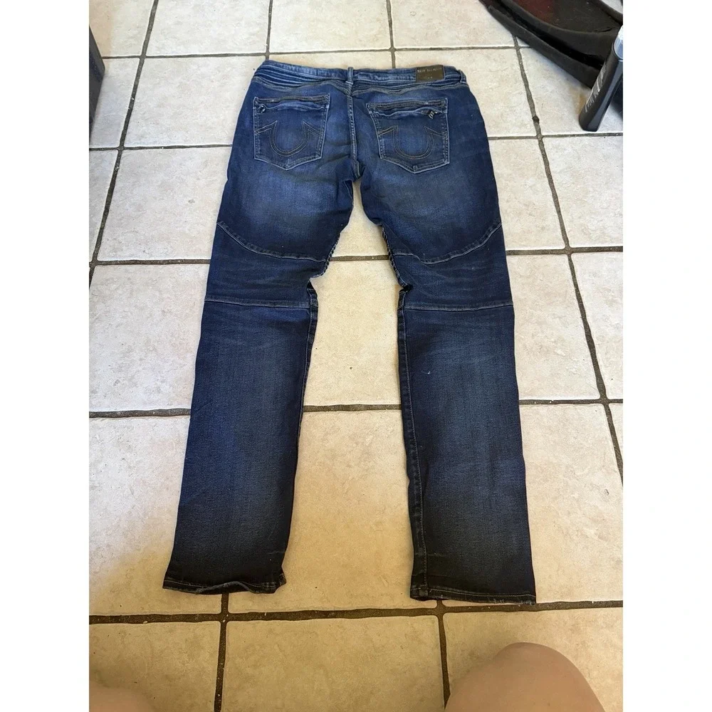 True Religion Distressed Mens Rocco Relaxed Skinny Size‎ 38x32